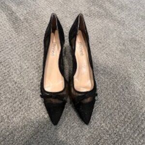 NWOT J. Renee "Brisa" Black Mesh Glitter Dress Pump in Size 8